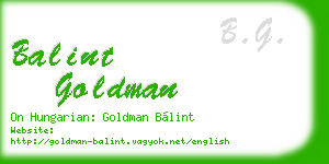 balint goldman business card